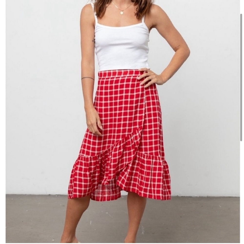 Rails | Lizzy Skirt | Cherry White Grid | S